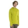 Icebreaker Quantum III Mid Layer Jas Met Capuchon Heren - Bio Lime/Loden -Icebreaker icebreaker mens quantum iii long sleeve zip hood midlayer bio lime loden model 1 1498878
