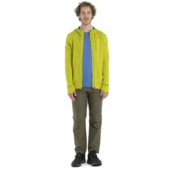Icebreaker Quantum III Mid Layer Jas Met Capuchon Heren - Bio Lime/Loden 15 Icebreaker Quantum III Mid Layer Jas Met Capuchon Heren - Bio Lime/Loden -Icebreaker icebreaker mens quantum iii long sleeve zip hood midlayer bio lime loden model 3 1498880