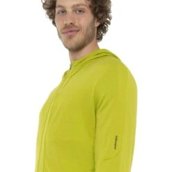 Icebreaker Quantum III Mid Layer Jas Met Capuchon Heren - Bio Lime/Loden 16 Icebreaker Quantum III Mid Layer Jas Met Capuchon Heren - Bio Lime/Loden -Icebreaker icebreaker mens quantum iii long sleeve zip hood midlayer bio lime loden model 4 1498882