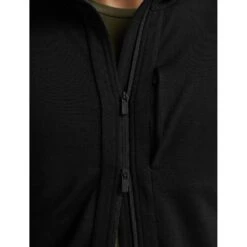Icebreaker Quantum III Mid Layer Jas Met Capuchon Heren - Zwart -Icebreaker icebreaker mens quantum iii long sleeve zip hood midlayer black 7 1040136