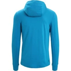Icebreaker Quantum III Mid Layer Jas Met Capuchon Heren - Geo Blue/Royal Navy -Icebreaker icebreaker mens quantum iii long sleeve zip hood midlayer geo blue royal navy 2 1381789
