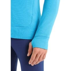 Icebreaker Quantum III Mid Layer Jas Met Capuchon Heren - Geo Blue/Royal Navy -Icebreaker icebreaker mens quantum iii long sleeve zip hood midlayer geo blue royal navy 3 1381790