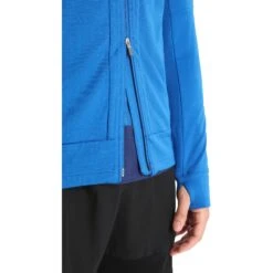 Icebreaker Quantum III Mid Layer Jas Met Capuchon Heren - Lazurite/Royal Navy -Icebreaker icebreaker mens quantum iii long sleeve zip hood midlayer lazurite royal navy 10 1263936