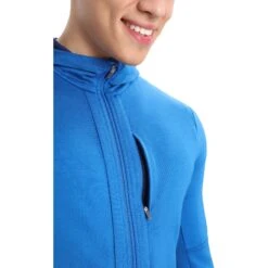 Icebreaker Quantum III Mid Layer Jas Met Capuchon Heren - Lazurite/Royal Navy -Icebreaker icebreaker mens quantum iii long sleeve zip hood midlayer lazurite royal navy 6 1263930