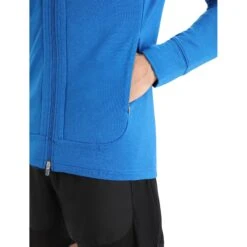 Icebreaker Quantum III Mid Layer Jas Met Capuchon Heren - Lazurite/Royal Navy -Icebreaker icebreaker mens quantum iii long sleeve zip hood midlayer lazurite royal navy 8 1263933