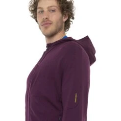 Icebreaker Quantum III Mid Layer Jas Met Capuchon Heren - Nightshade -Icebreaker icebreaker mens quantum iii long sleeve zip hood midlayer nightshade model 5 1498891