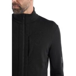 Icebreaker Quantum III Mid Layer Jas Heren - Zwart -Icebreaker icebreaker mens quantum iii long sleeve zip midlayer black 6 1143868