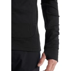Icebreaker Quantum III Mid Layer Jas Heren - Zwart -Icebreaker icebreaker mens quantum iii long sleeve zip midlayer black 7 1143873