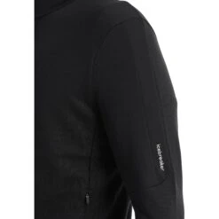 Icebreaker Quantum III Mid Layer Jas Heren - Zwart -Icebreaker icebreaker mens quantum iii long sleeve zip midlayer black 8 1143875