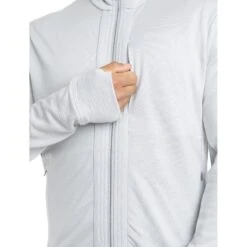 Icebreaker Quantum III Mid Layer Jas Heren - Ether -Icebreaker icebreaker mens quantum iii long sleeve zip midlayer ether model 5 1498873