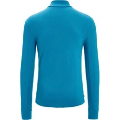 Icebreaker Quantum III Mid Layer Jas Heren - Geo Blue -Icebreaker icebreaker mens quantum iii long sleeve zip midlayer geo blue 2 1381728