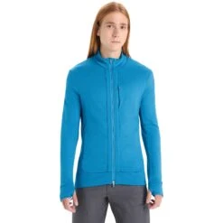 Icebreaker Quantum III Mid Layer Jas Heren - Geo Blue