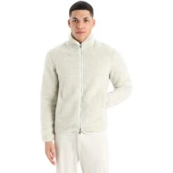 Icebreaker RealFleece⢠High Pile Fleece Jas Heren - Ecru Hthr/Snow