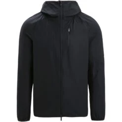 Icebreaker Shell+™ Cotton Windbreaker Heren - Zwart -Icebreaker icebreaker mens shell plus cotton windbreaker black 1 1382740