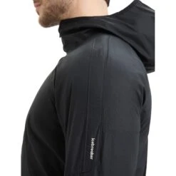 Icebreaker Shell+™ Cotton Windbreaker Heren - Zwart -Icebreaker icebreaker mens shell plus cotton windbreaker black 6 1554493