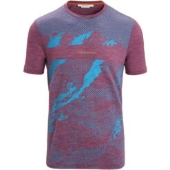 Icebreaker Sphere II Trail T-Shirt Heren - Go Berry Hthr