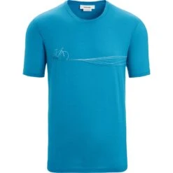 Icebreaker Tech Lite II Cadence Paths T-Shirt Heren - Geo Blue -Icebreaker icebreaker mens tech lite ii cadence paths short sleeve tee geo blue 1 1383885