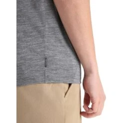 Icebreaker Tech Lite II Cadence Paths T-Shirt Heren - Gritstone Hthr -Icebreaker icebreaker mens tech lite ii cadence paths short sleeve tee gritstone hthr 7 1383921