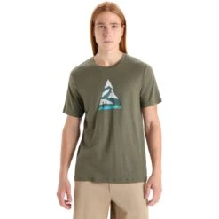 Icebreaker Tech Lite II Camping Grounds T-Shirt Heren - Loden