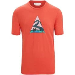 Icebreaker Tech Lite II Camping Grounds T-Shirt Heren - Vibrant Earth -Icebreaker icebreaker mens tech lite ii camping grounds short sleeve tee vibrant earth 1 1382807