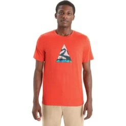 Icebreaker Tech Lite II Camping Grounds T-Shirt Heren - Vibrant Earth