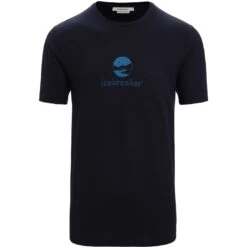 Icebreaker Tech Lite II IB Essential Logo T-Shirt Heren - Midnight Navy -Icebreaker icebreaker mens tech lite ii ib essential logo short sleeve tee midnight navy 1 1382903
