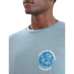 Icebreaker Tech Lite II Icebreaker Earth T-Shirt Heren - Astral Blue -Icebreaker icebreaker mens tech lite ii icebreaker earth short sleeve shirt astral blue 4 1458722