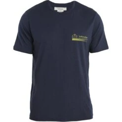 Icebreaker Tech Lite II Mountain Layers T-Shirt Heren - Midnight Navy -Icebreaker icebreaker mens tech lite ii mountain layers short sleeve tee midnight navy 1 1486623