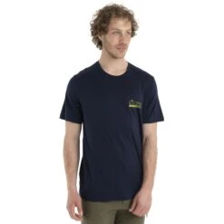 Icebreaker Tech Lite II Mountain Layers T-Shirt Heren - Midnight Navy