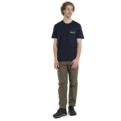 Icebreaker Tech Lite II Mountain Layers T-Shirt Heren - Midnight Navy -Icebreaker icebreaker mens tech lite ii mountain layers short sleeve tee midnight navy model 3 1499161