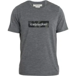 Icebreaker Tech Lite II Natural Shades Logo T-Shirt Heren - Gritstone HTHR -Icebreaker icebreaker mens tech lite ii natural shades logo short sleeve tee gritstone hthr 1 1487166