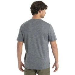 Icebreaker Tech Lite II Natural Shades Logo T-Shirt Heren - Gritstone HTHR -Icebreaker icebreaker mens tech lite ii natural shades logo short sleeve tee gritstone hthr model 2 1499172