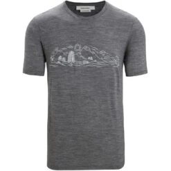 Icebreaker Tech Lite II Nature Sprint T-Shirt Heren - Gritstone Hthr -Icebreaker icebreaker mens tech lite ii nature sprint short sleeve tee gritstone hthr 1 1382986