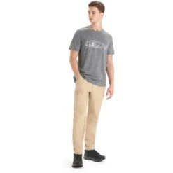 Icebreaker Tech Lite II Nature Sprint T-Shirt Heren - Gritstone Hthr -Icebreaker icebreaker mens tech lite ii nature sprint short sleeve tee gritstone hthr 5 1382990