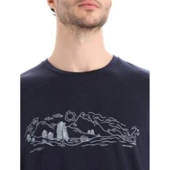 Icebreaker Tech Lite II Nature Sprint T-Shirt Heren - Midnight Navy -Icebreaker icebreaker mens tech lite ii nature sprint short sleeve tee midnight navy 4 1458806