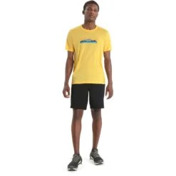 Icebreaker Tech Lite II Ski Fields T-Shirt Heren - Summer -Icebreaker icebreaker mens tech lite ii ski fields short sleeve tee summer 5 1383045