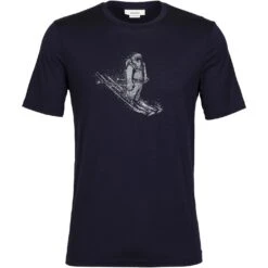 Icebreaker Tech Lite II Skiing Yeti T-Shirt Heren - Midnight Navy -Icebreaker icebreaker mens tech lite ii skiing yeti t shirt midnight navy 1 1264801