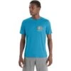 Icebreaker Tech Lite II Spring Glow T-Shirt Heren - Geo Blue -Icebreaker icebreaker mens tech lite ii spring glow short sleeve tee geo blue 3 1383050