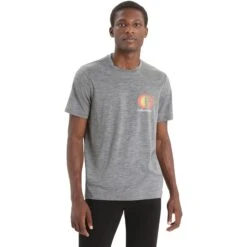 Icebreaker Tech Lite II Spring Glow T-Shirt Heren - Gritstone Hthr