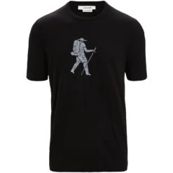 Icebreaker Tech Lite II Trail Hiker T-Shirt Heren - Zwart -Icebreaker icebreaker mens tech lite ii trail hiker short sleeve tee black 1 1383305