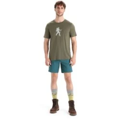 Icebreaker Tech Lite II Trail Hiker T-Shirt Heren - Loden -Icebreaker icebreaker mens tech lite ii trail hiker short sleeve tee loden 3 1458859