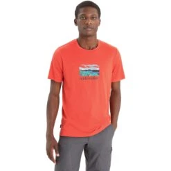 Icebreaker Tech Lite II Trailhead T-Shirt Heren - Vibrant Earth