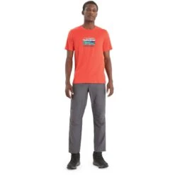 Icebreaker Tech Lite II Trailhead T-Shirt Heren - Vibrant Earth -Icebreaker icebreaker mens tech lite ii trailhead t shirt vibrant earth 5 1382355