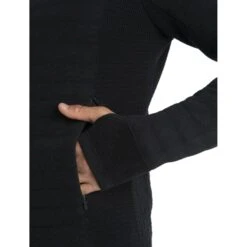 Icebreaker ZoneKnit™ Explore Jas Met Capuchon Heren - Zwart -Icebreaker icebreaker mens zoneknit explore long sleeve zip hoodie black 5 1536280
