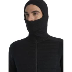 Icebreaker ZoneKnit™ Explore Jas Met Capuchon Heren - Zwart -Icebreaker icebreaker mens zoneknit explore long sleeve zip hoodie black 8 1536283