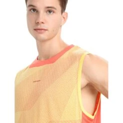 Icebreaker ZoneKnit™ GEODETIC Tanktop Heren - Summer/Vibrant Earth/AOP -Icebreaker icebreaker mens zoneknit geodetic tank summer vibrant earth aop 7 1383528