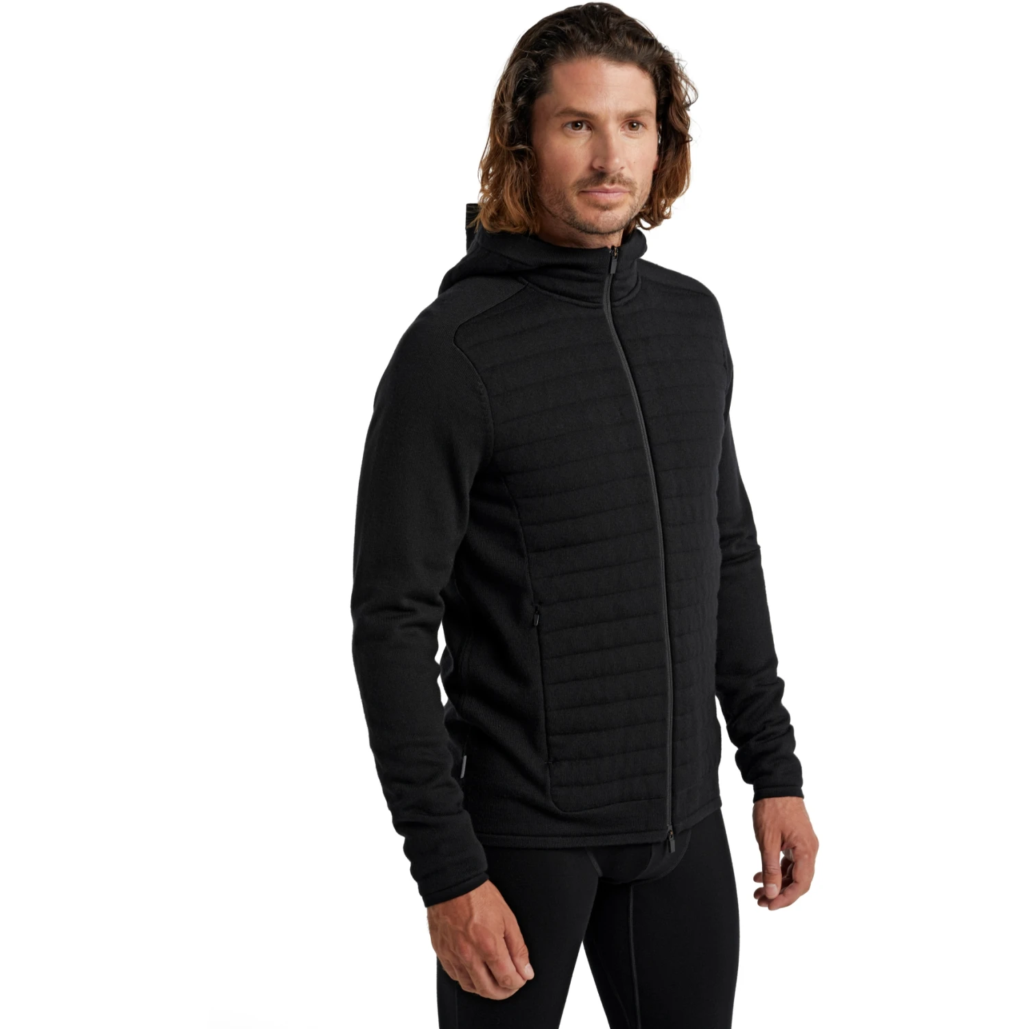 Icebreaker ZoneKnit™ Insulated Jas Met Capuchon Heren - Zwart 4 Icebreaker ZoneKnit™ Insulated Jas Met Capuchon Heren - Zwart - Afbeelding 2