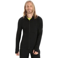 Icebreaker ZoneKnit™ Jas Met Capuchon Heren - Zwart -Icebreaker icebreaker mens zoneknit long sleeve zip hoodie jacket black 4 1264957