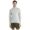 Icebreaker ZoneKnit™ Jas Heren - Ether/Bio Lime -Icebreaker icebreaker mens zoneknit long sleeve zip jacket ether bio lime model 1 1499303