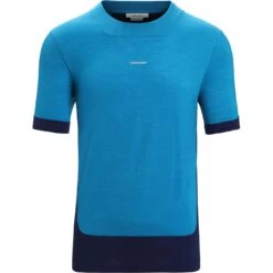 Icebreaker ZoneKnit™ T-Shirt Heren - Geo Blue/Royal Navy -Icebreaker icebreaker mens zoneknit short sleeve tee geo blue royal navy 1 1383422